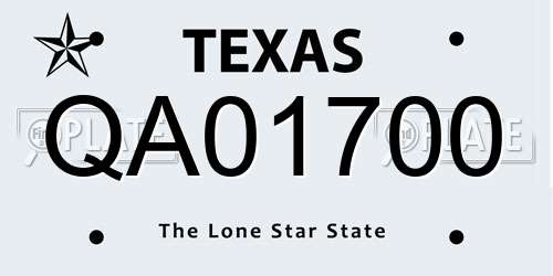 QA01700 Texas License Plate