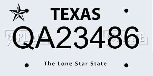 QA23486 Texas License Plate