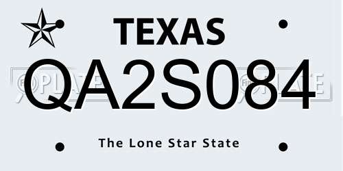 QA2S084 Texas License Plate