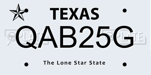 QAB25G Texas License Plate