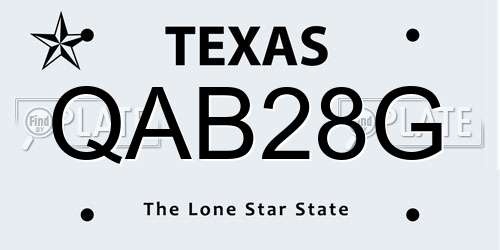QAB28G Texas License Plate