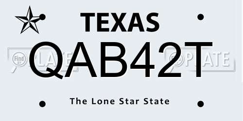 QAB42T Texas License Plate