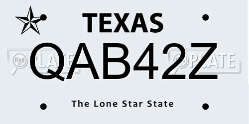 QAB42Z Texas License Plate
