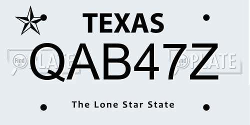 QAB47Z Texas License Plate