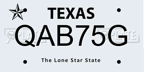 QAB75G Texas License Plate