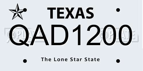 QAD1200 Texas License Plate