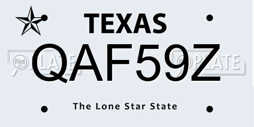 QAF59Z Texas License Plate