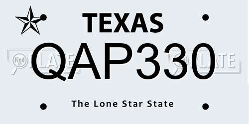 QAP330 Texas License Plate