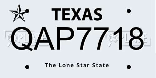 QAP7718 Texas License Plate