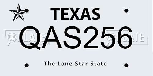 QAS256 Texas License Plate