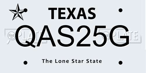QAS25G Texas License Plate