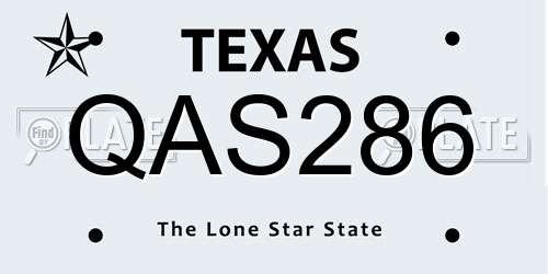 QAS286 Texas License Plate