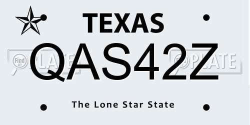 QAS42Z Texas License Plate