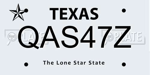 QAS47Z Texas License Plate