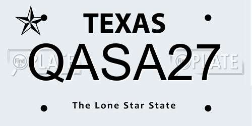 QASA27 Texas License Plate