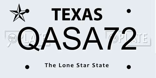 QASA72 Texas License Plate