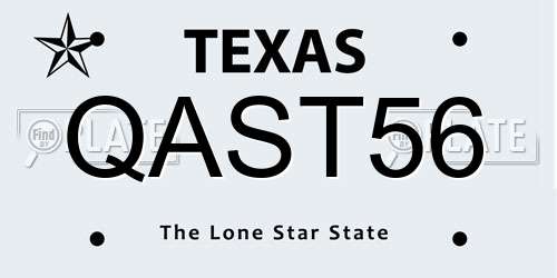 QAST56 Texas License Plate