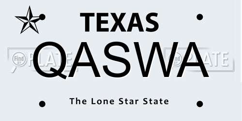 QASWA Texas License Plate
