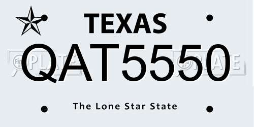 QAT5550 Texas License Plate