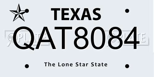 QAT8084 Texas License Plate