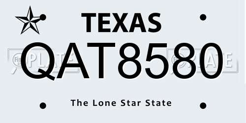 QAT8580 Texas License Plate