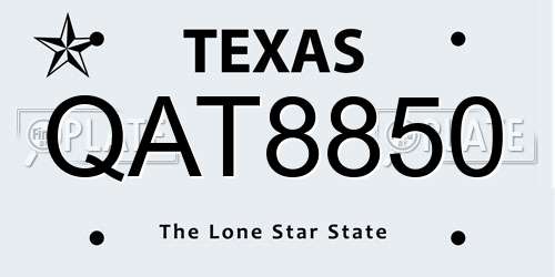 QAT8850 Texas License Plate