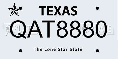 QAT8880 Texas License Plate