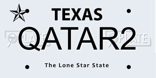 QATAR2 Texas License Plate