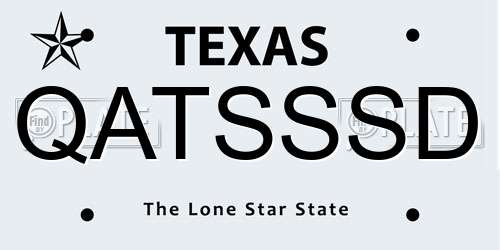 QATSSSD Texas License Plate