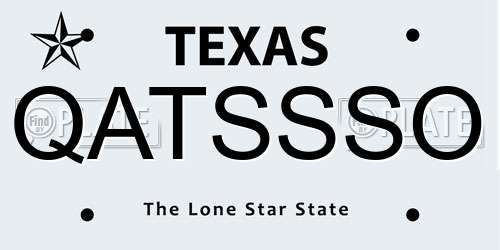 QATSSSO Texas License Plate