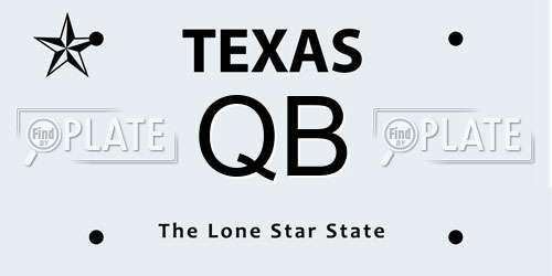 QB Texas License Plate