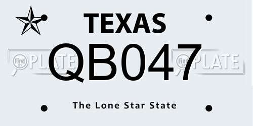 QB047 Texas License Plate