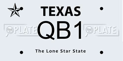 QB1 Texas License Plate