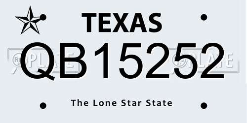 QB15252 Texas License Plate