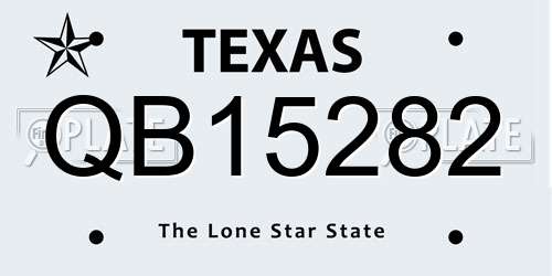 QB15282 Texas License Plate