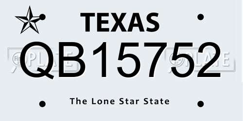 QB15752 Texas License Plate