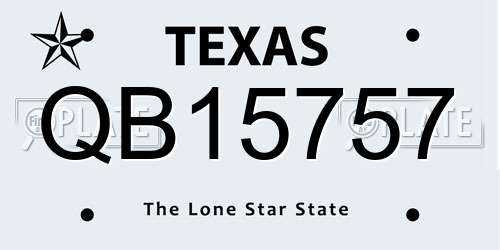 QB15757 Texas License Plate