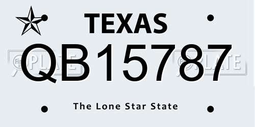 QB15787 Texas License Plate