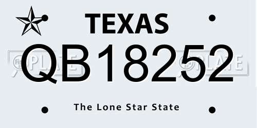 QB18252 Texas License Plate