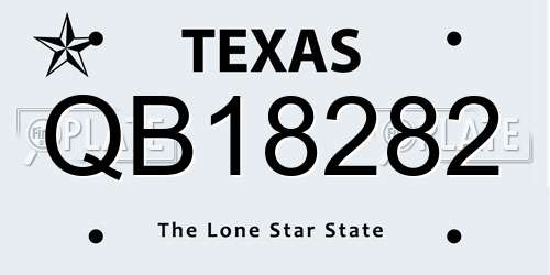 QB18282 Texas License Plate
