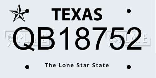QB18752 Texas License Plate