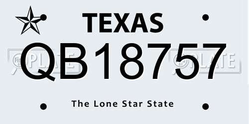 QB18757 Texas License Plate