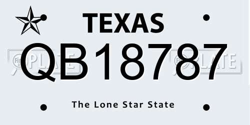 QB18787 Texas License Plate