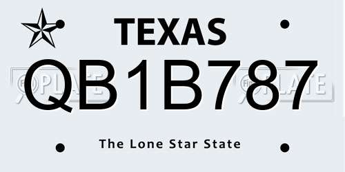 QB1B787 Texas License Plate