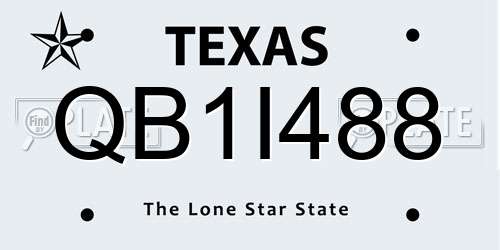 QB1I488 Texas License Plate