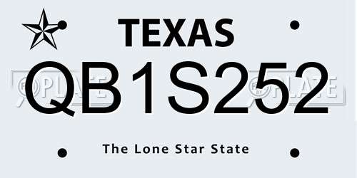 QB1S252 Texas License Plate