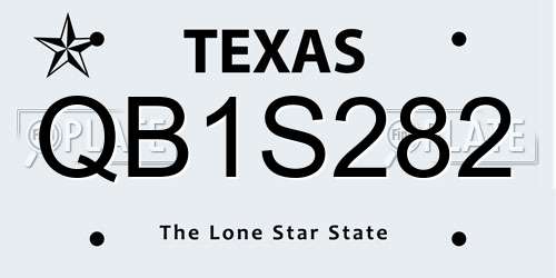 QB1S282 Texas License Plate