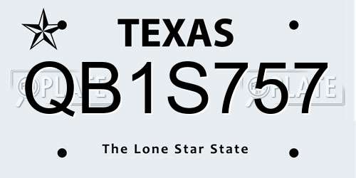 QB1S757 Texas License Plate