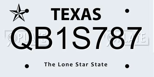 QB1S787 Texas License Plate