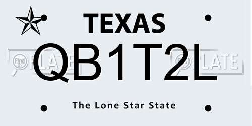 QB1T2L Texas License Plate